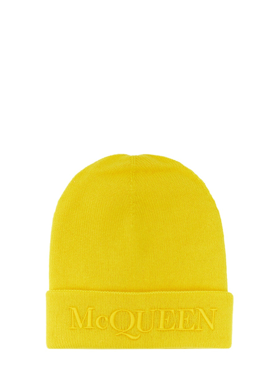 Hat With Logo Yellow Cashmere