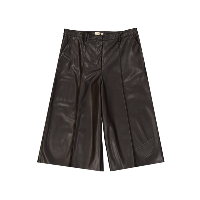 Blanca Vita Faux Leather Shorts Brown Polyurethane