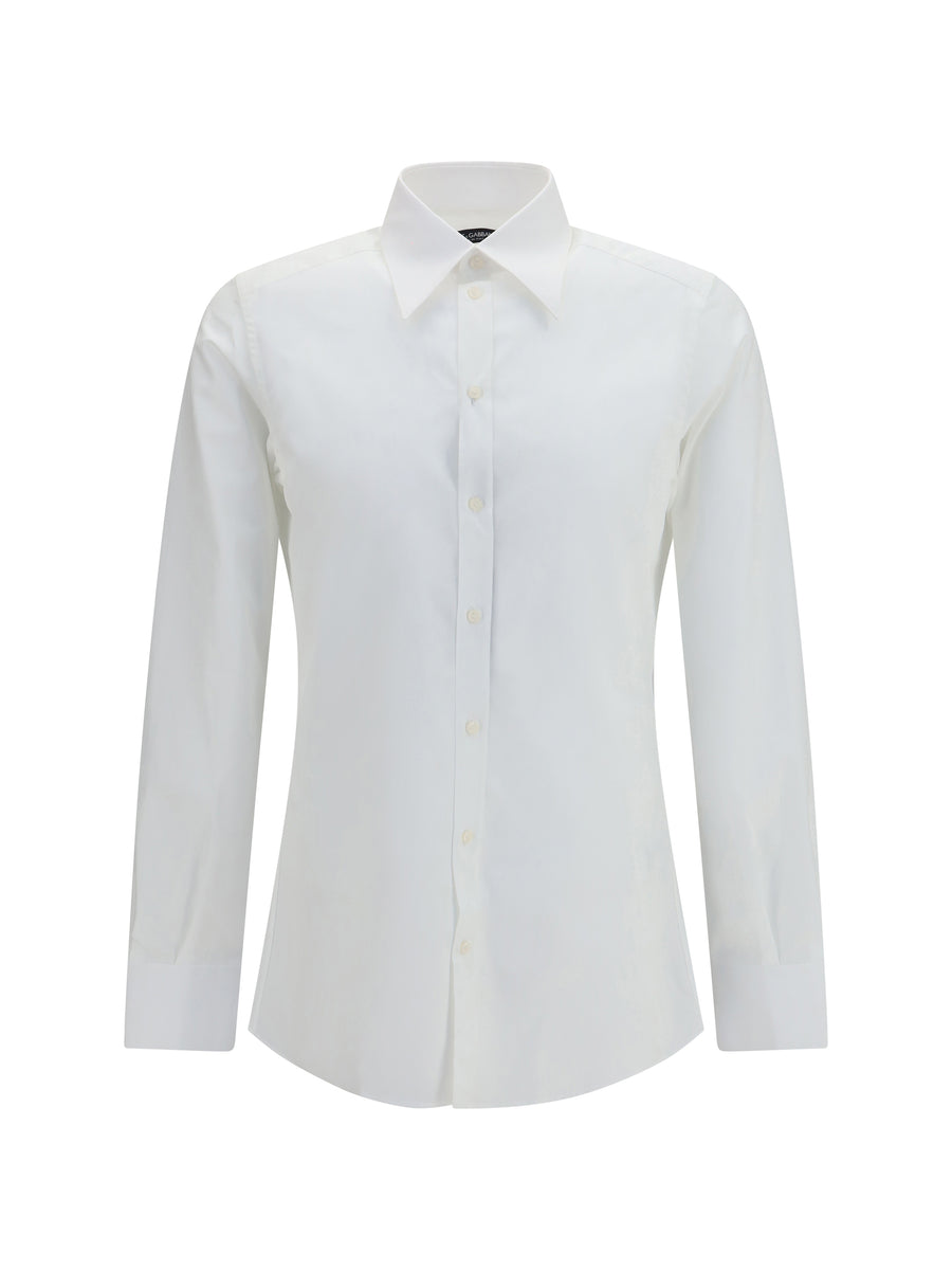 Gold Cotton Poplin Shirt Bianco Ottico