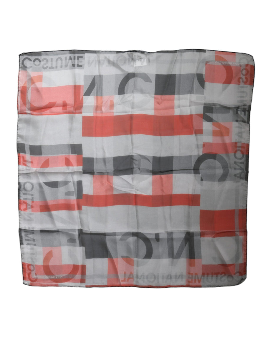 Costume National 100% Silk scarf in gray