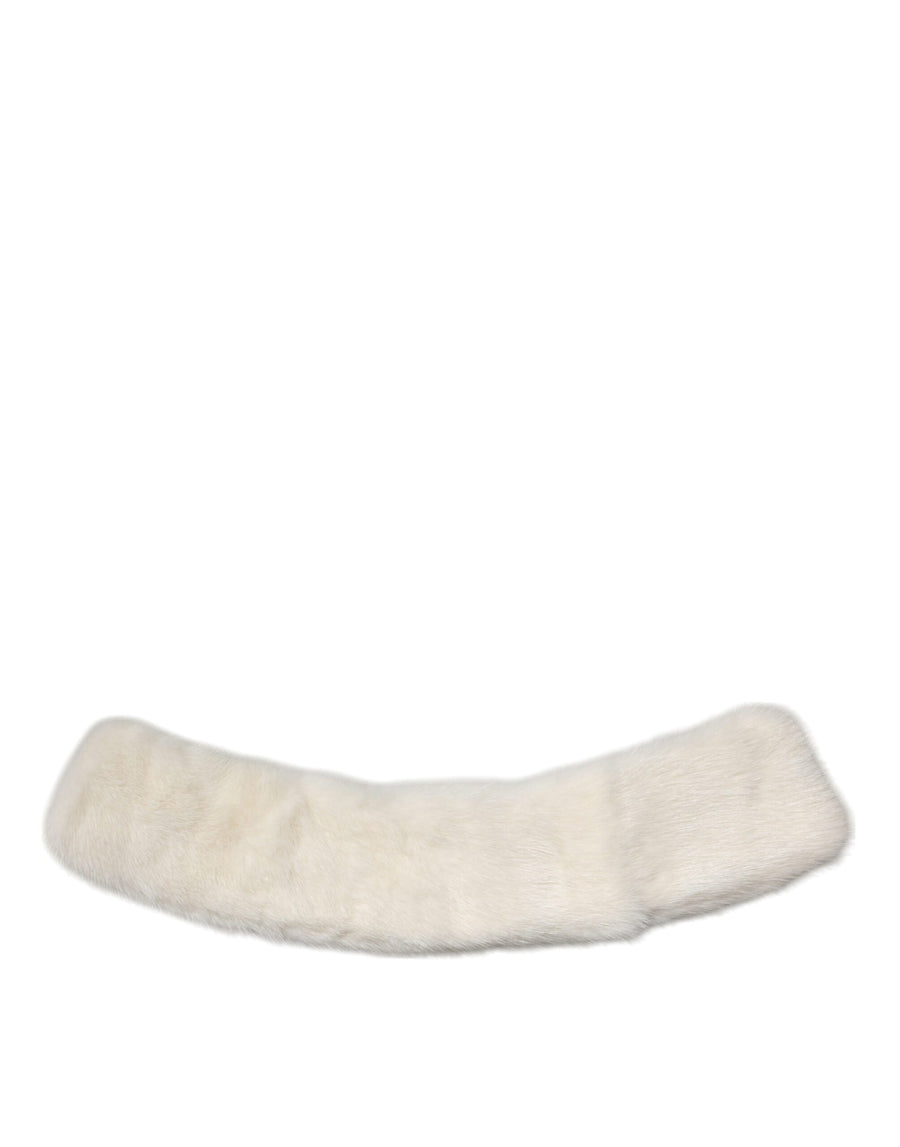 Dolce & Gabbana 100% Mink Fur neck wrap in white