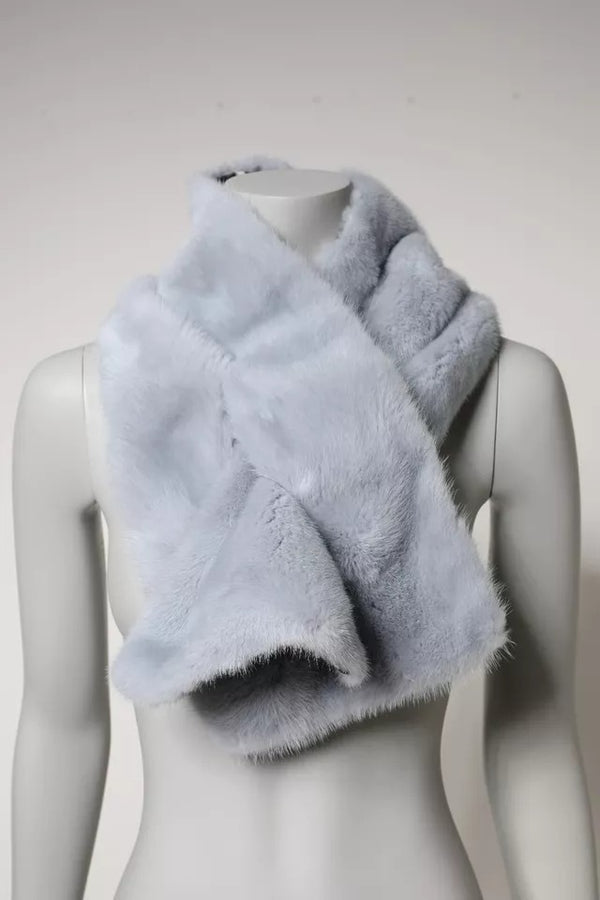 Dolce & Gabbana 100% Mink Fur with 100% Polyester lining shawl in blue