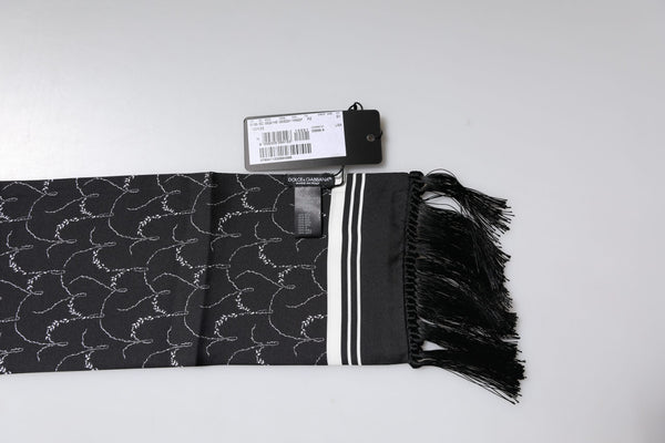 Dolce & Gabbana 100% Silk scarf in black