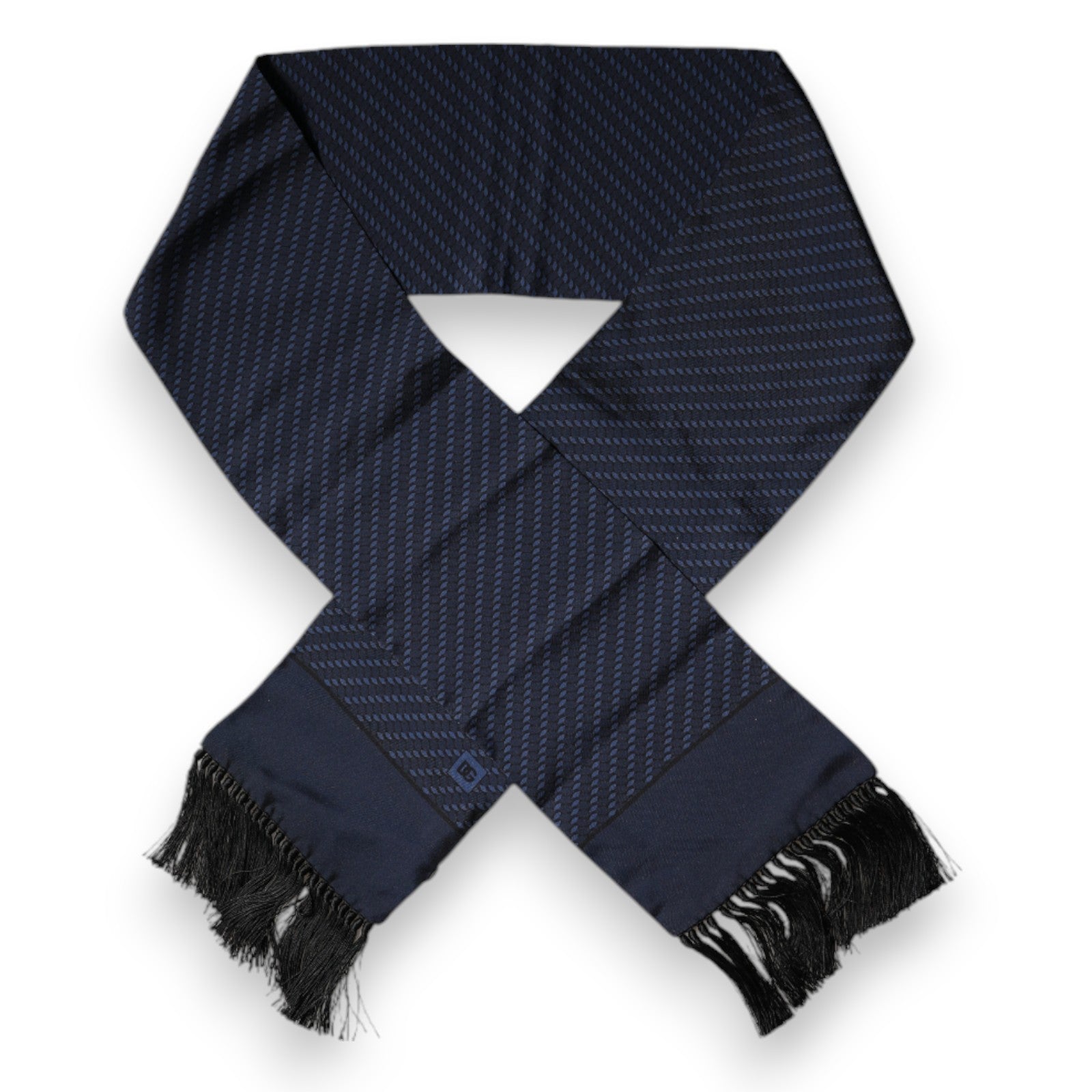 Dolce & Gabbana 100% Silk scarf in navy — view 3