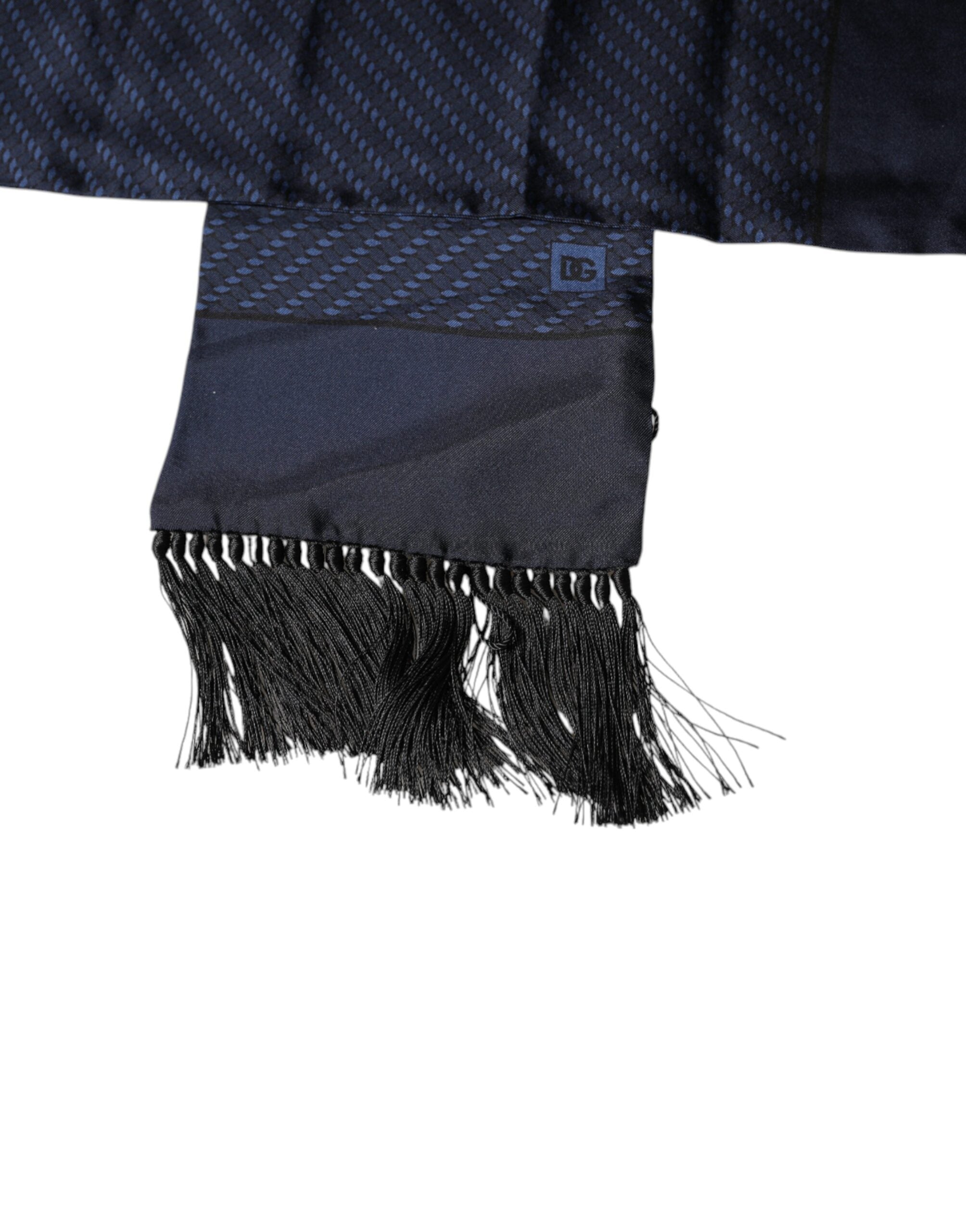 Dolce & Gabbana 100% Silk scarf in navy — view 4