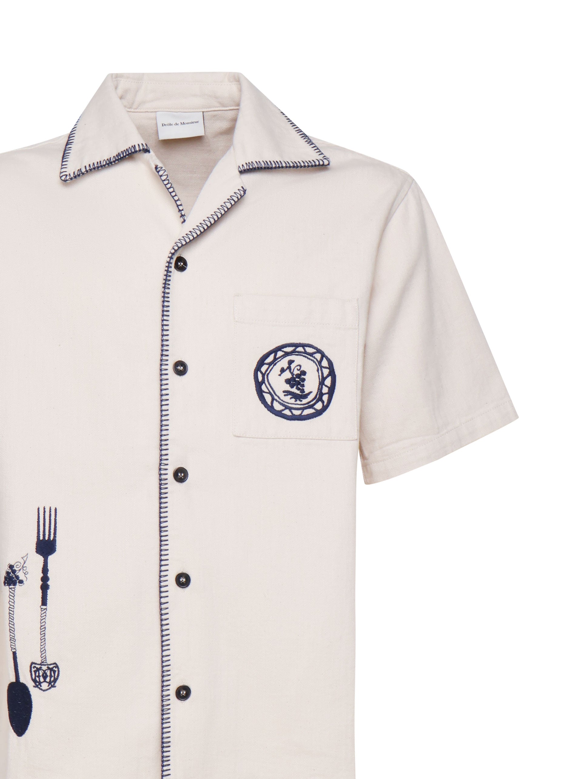 Drole De Monsieur Shirts White Main Fabric: Cotton