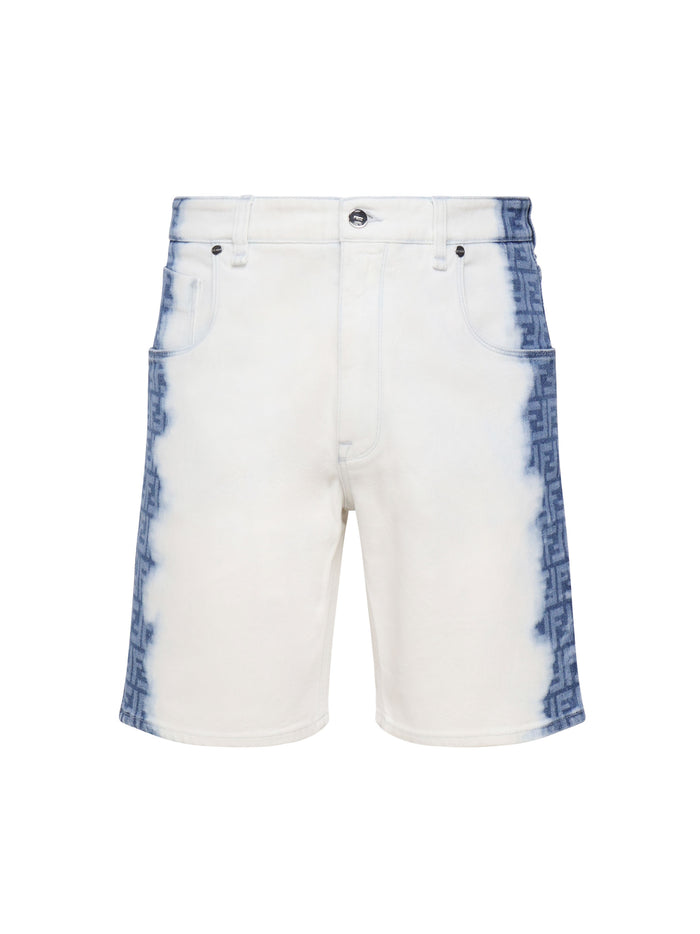 Fendi Shorts White, Blue Cotton Denim