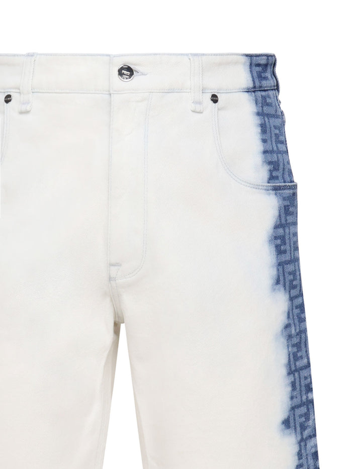 Fendi Shorts White, Blue Cotton Denim