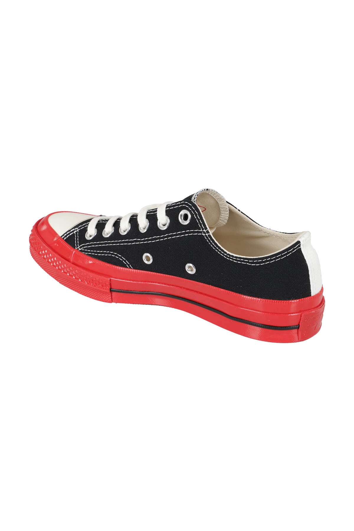 Red Sole Low Top Black Canvas Di Cotone Calzature