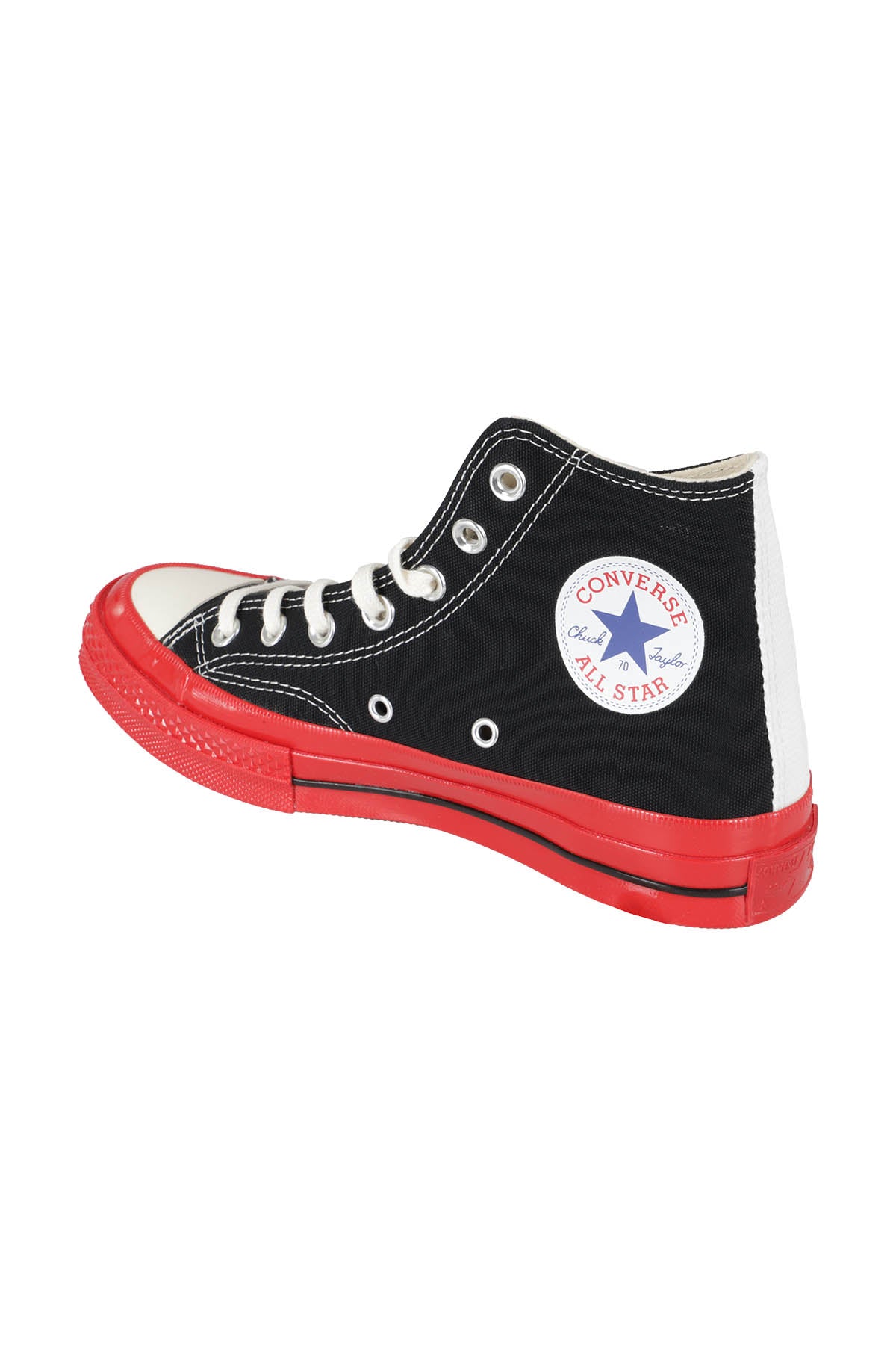 Red Sole High Top Black Canvas Di Cotone Calzature