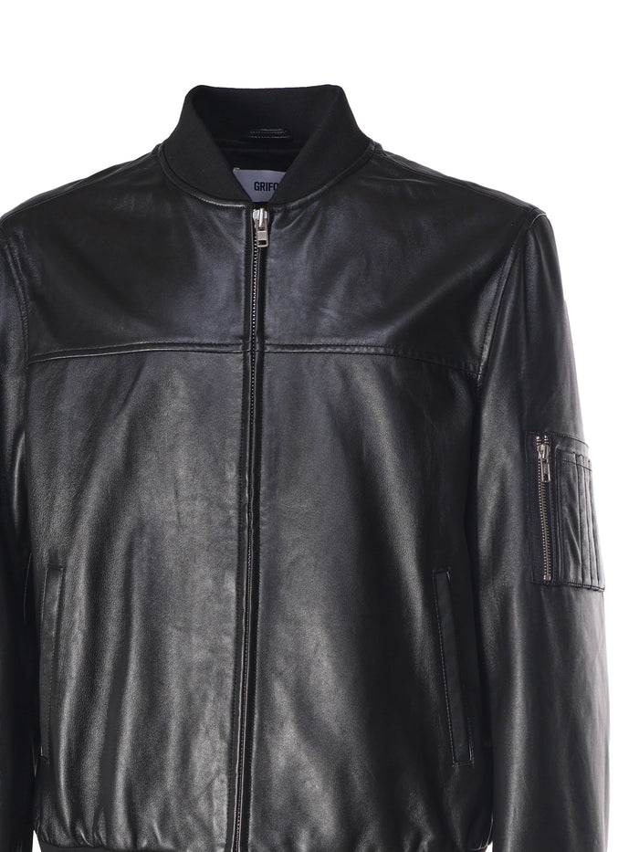 Grifoni Coats Black Pelle