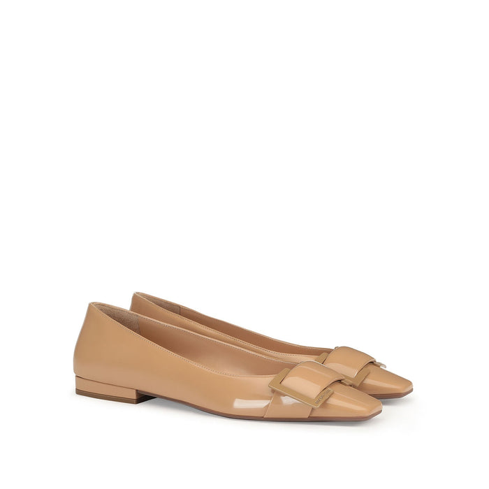 Sergio Rossi Leather Ballerina Flats Brown Calf