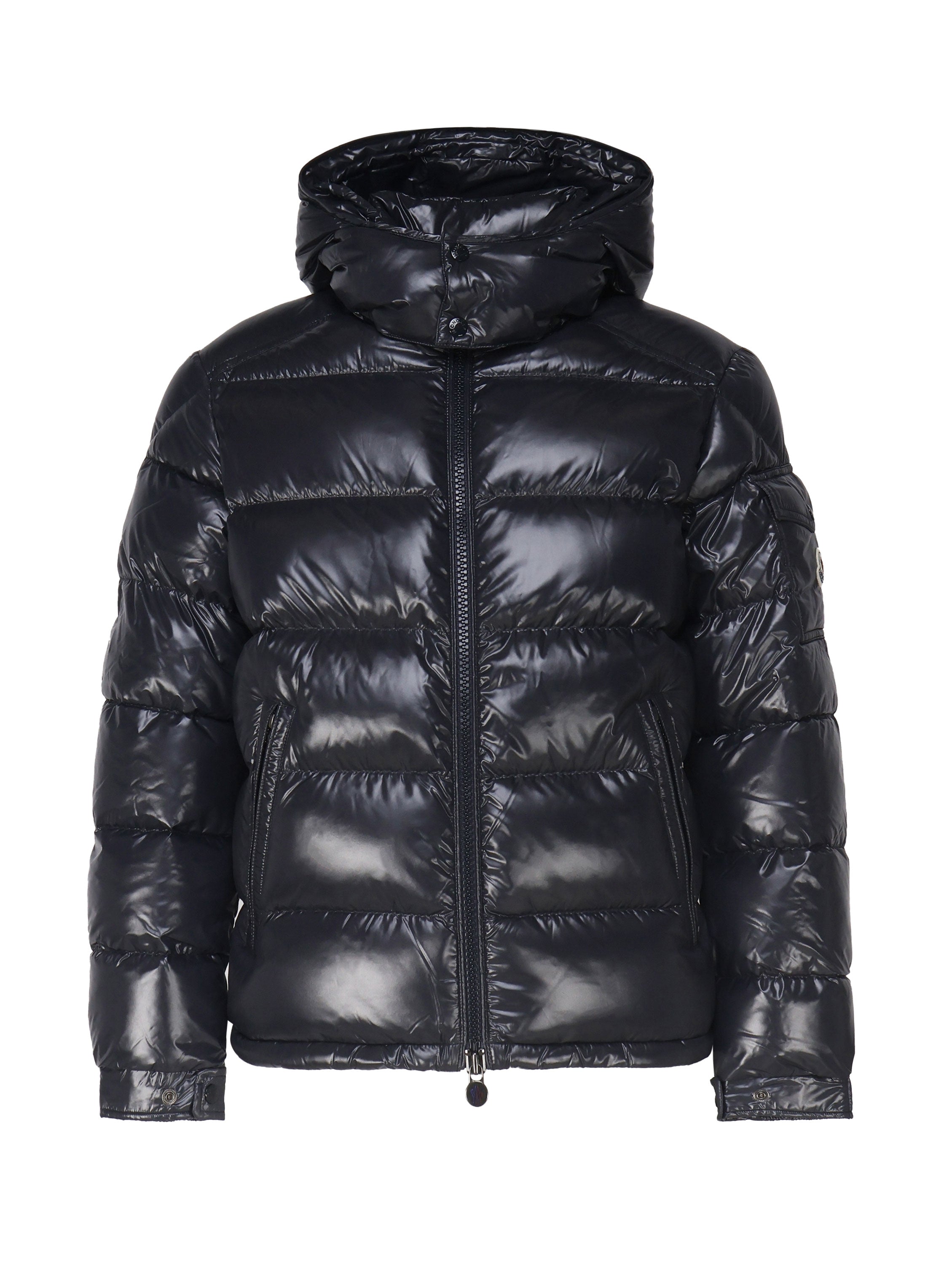 Moncler Coats Blue Outer: Polyamide/nylon