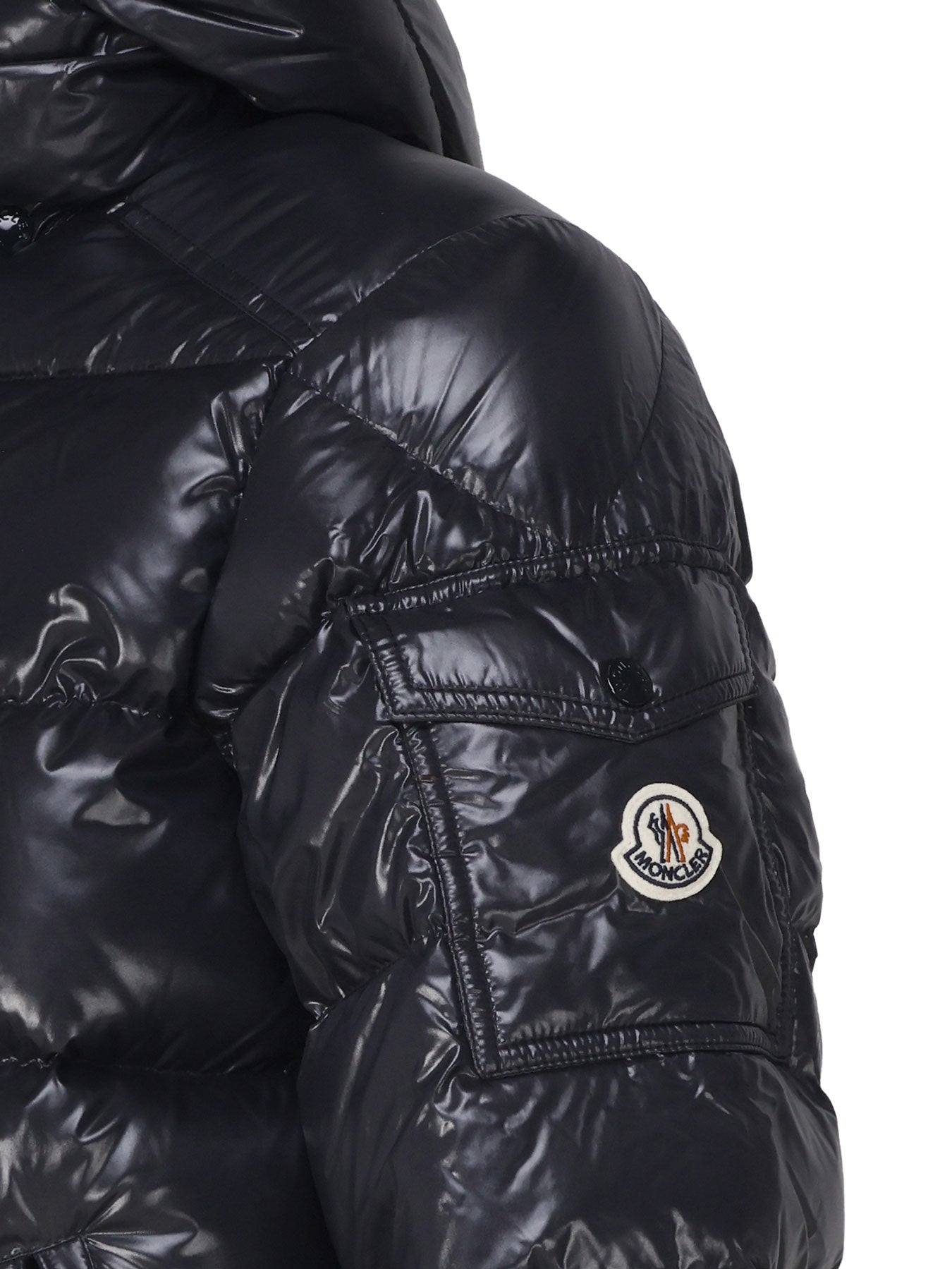 Moncler Coats Blue Outer: Polyamide/nylon