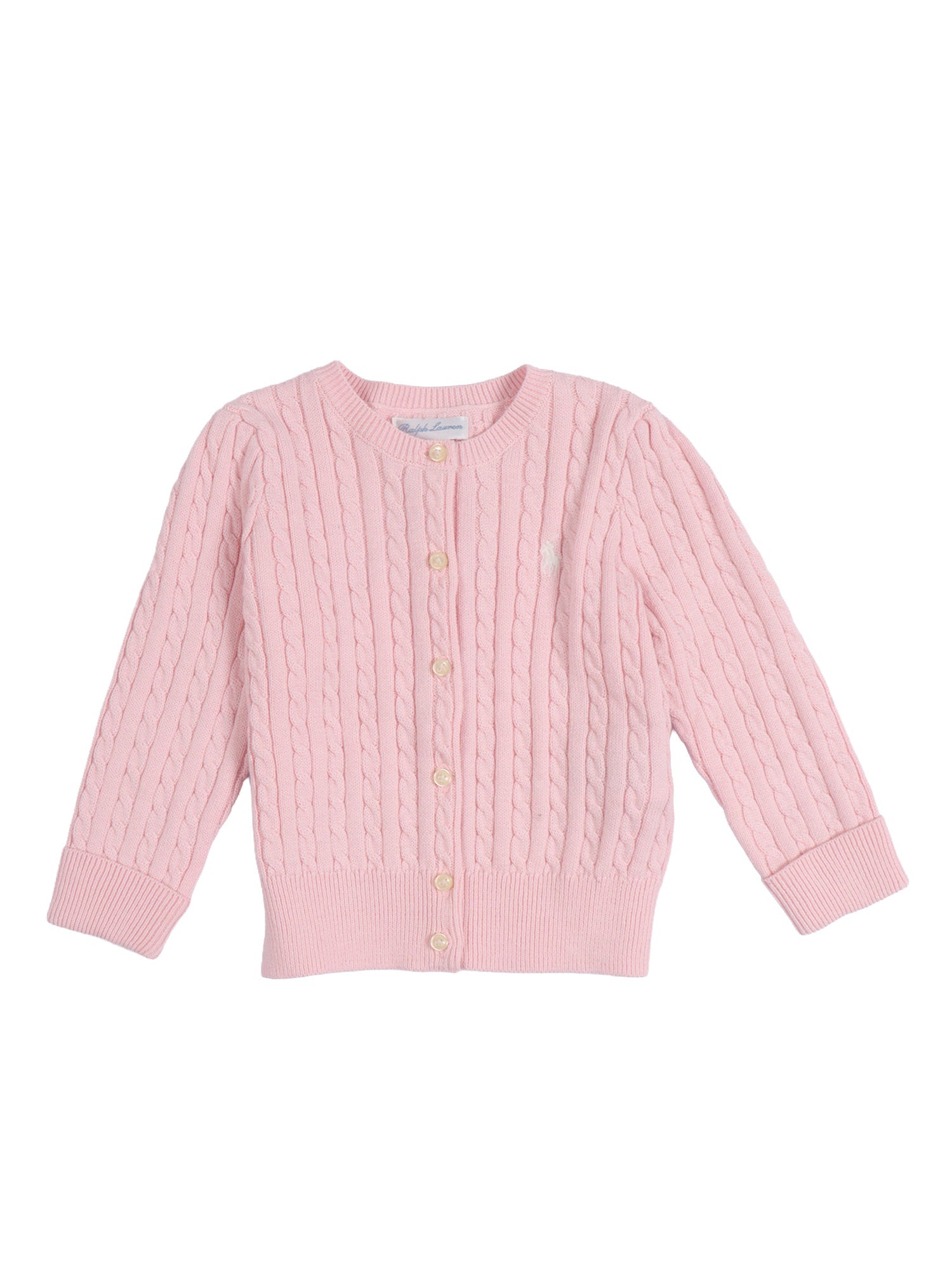 MINI CABLE-TOPS-SWEATER Pink Cotton Cardigan