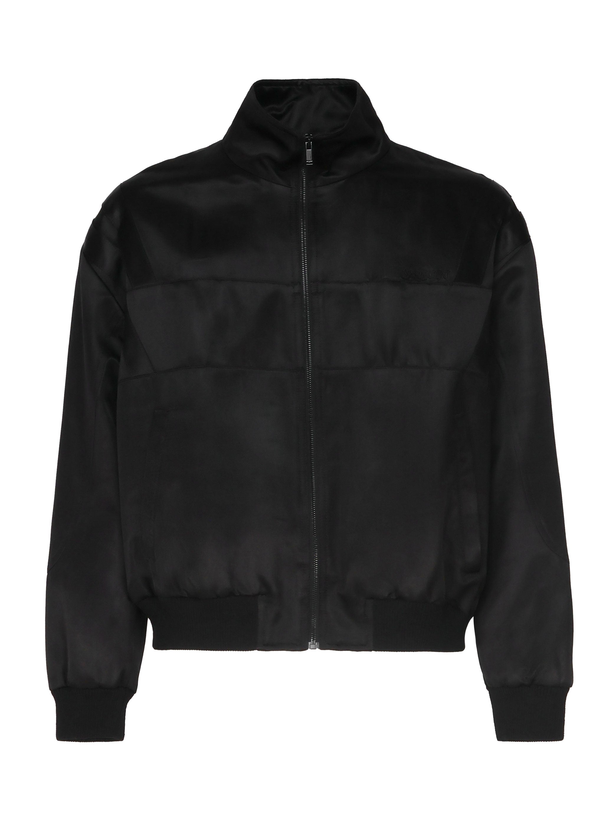 Saint Laurent Coats Black Viscose Silk