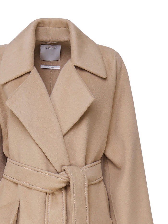 Sportmax Coats Beige Lana Vergine Ovis Aries