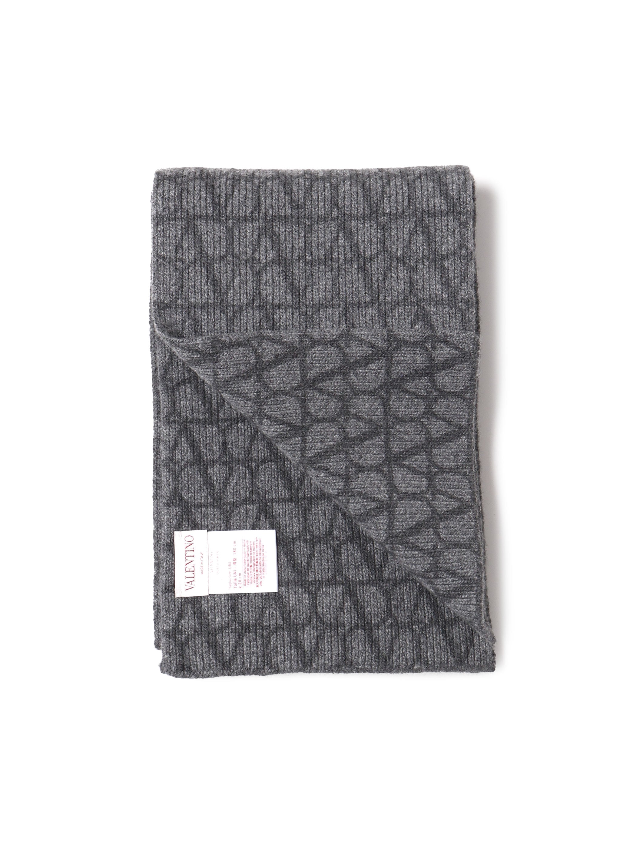Valentino Garavani Scarfs St. Toile Iconograph Antracite Virgin Wool