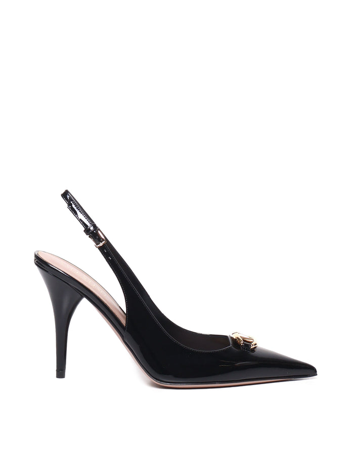 Valentino Garavani With Heel Black Patent Leather