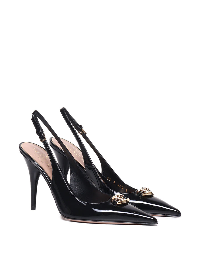 Valentino Garavani With Heel Black Patent Leather