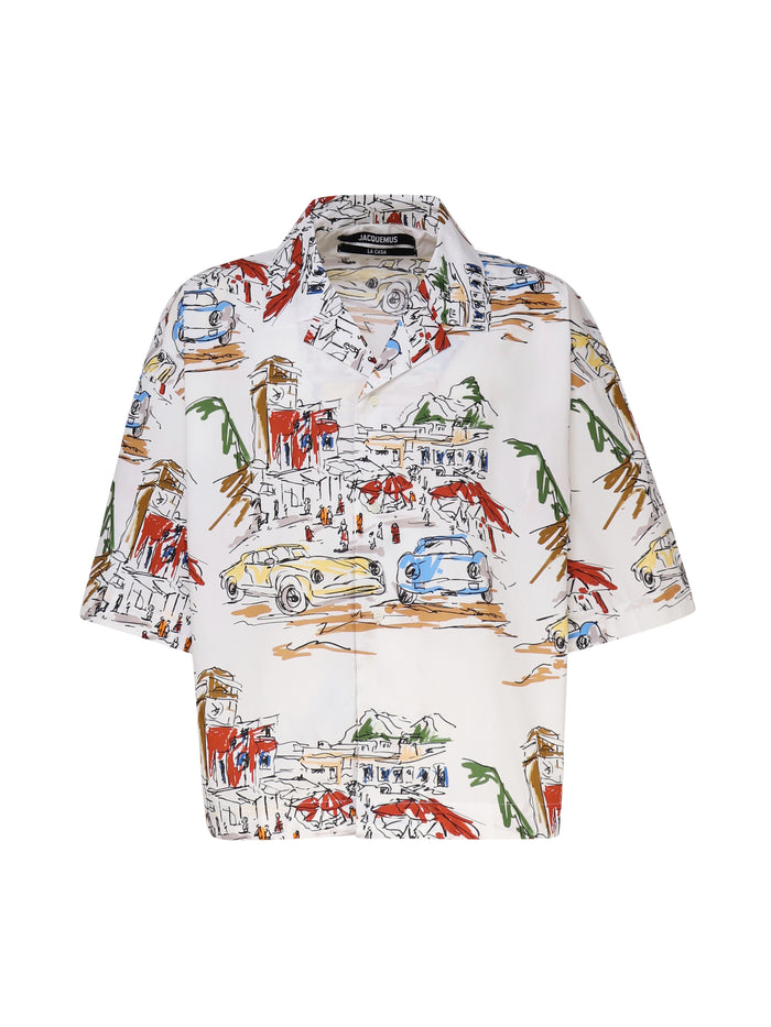 Jacquemus Shirts Print Capri Cars White Principal:coton