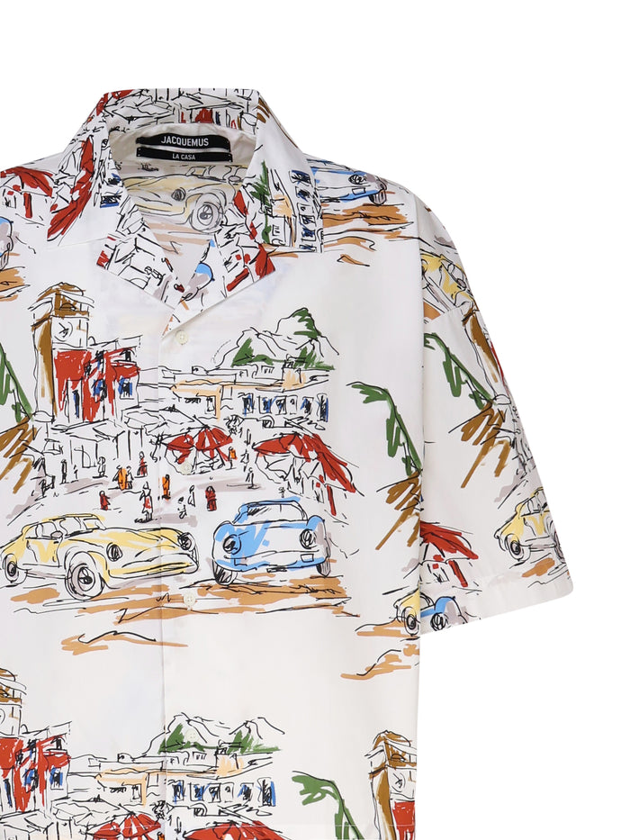 Jacquemus Shirts Print Capri Cars White Principal:coton