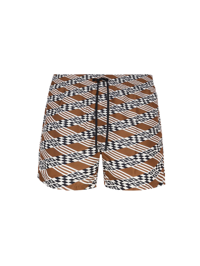 Fendi Sea Clothing Beige, Brown Nylon