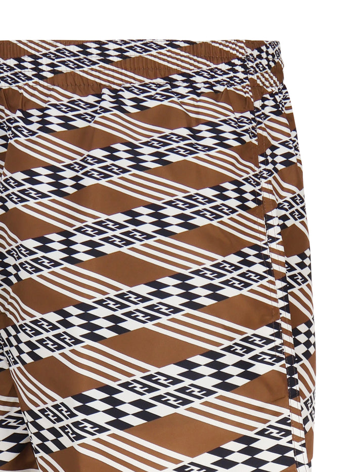 Fendi Sea Clothing Beige, Brown Nylon