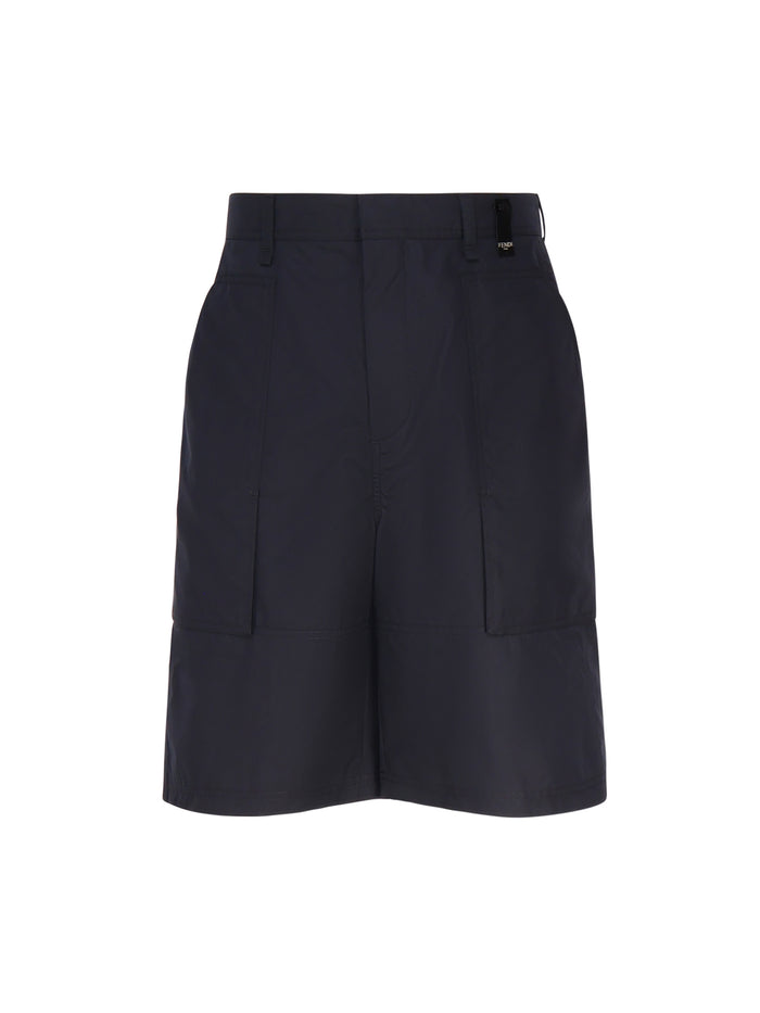 Fendi Shorts Blue Cotone