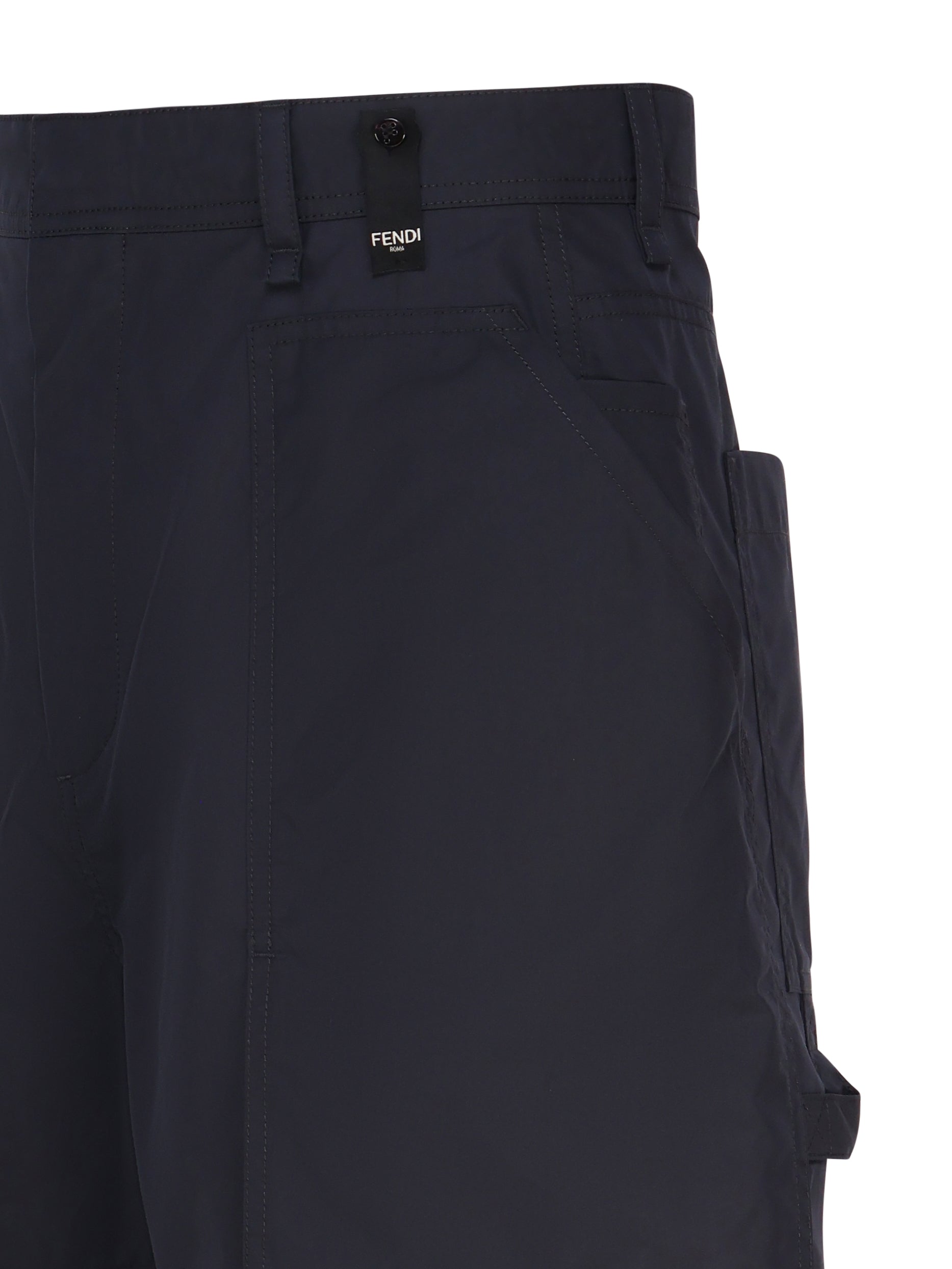 Fendi Shorts Blue Cotone