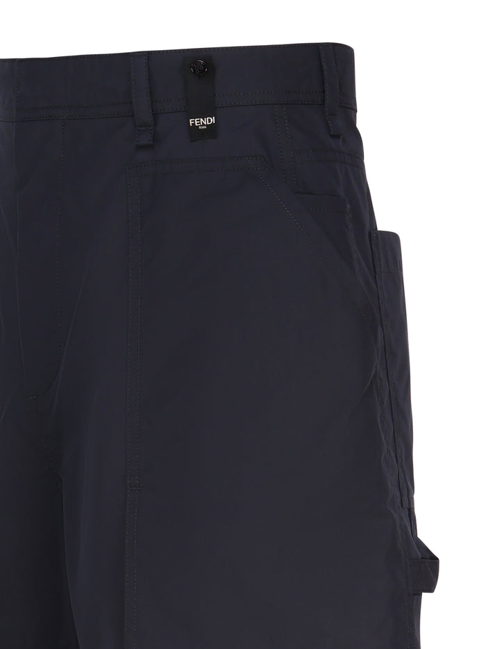 Fendi Shorts Blue Cotone