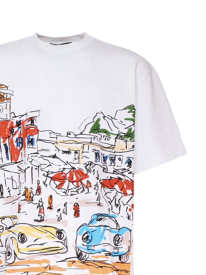 Jacquemus T-Shirts And Polos Print Capri Cars White Principal:coton