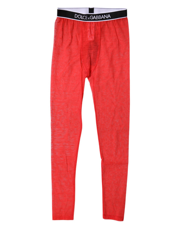 Dolce & Gabbana 92% Nylon 8% Elastane leggings in red