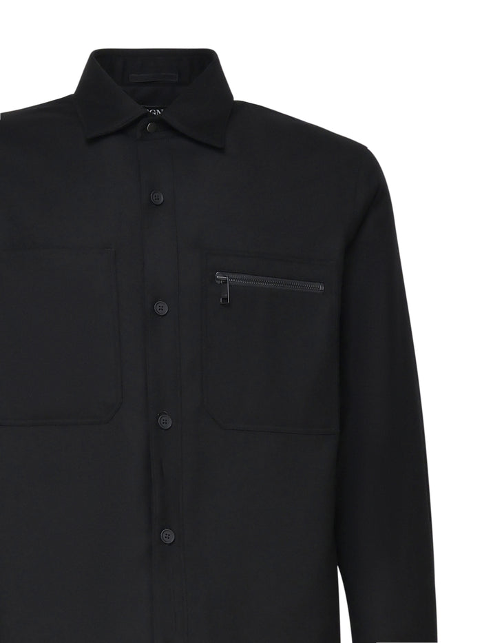Zegna Shirts Black Wool