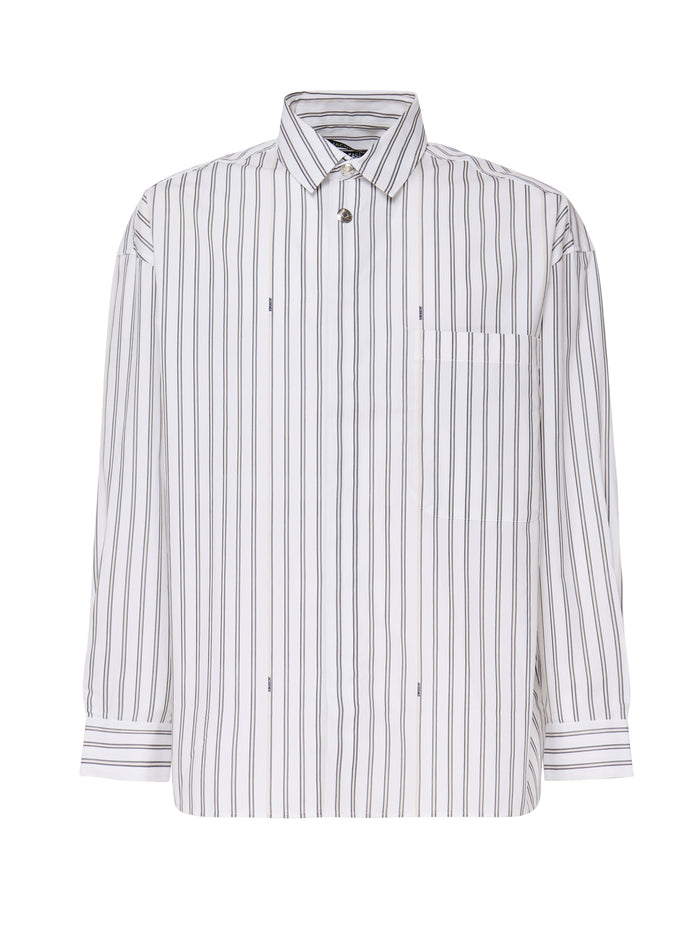 Jacquemus Shirts Print Beige Stripes Principal:coton