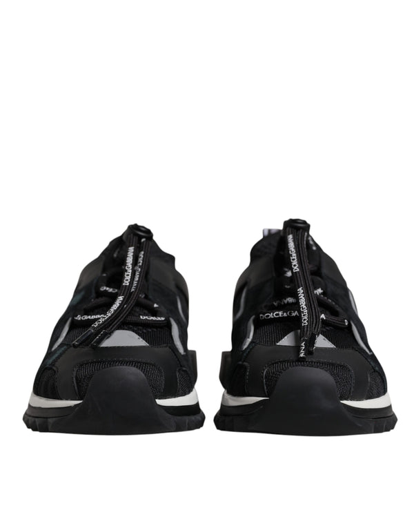 Dolce & Gabbana 20% Nylon 20% Polyester 20% Viscose 20% Elastane 10% Leather 10% Cotton sneaker in black
