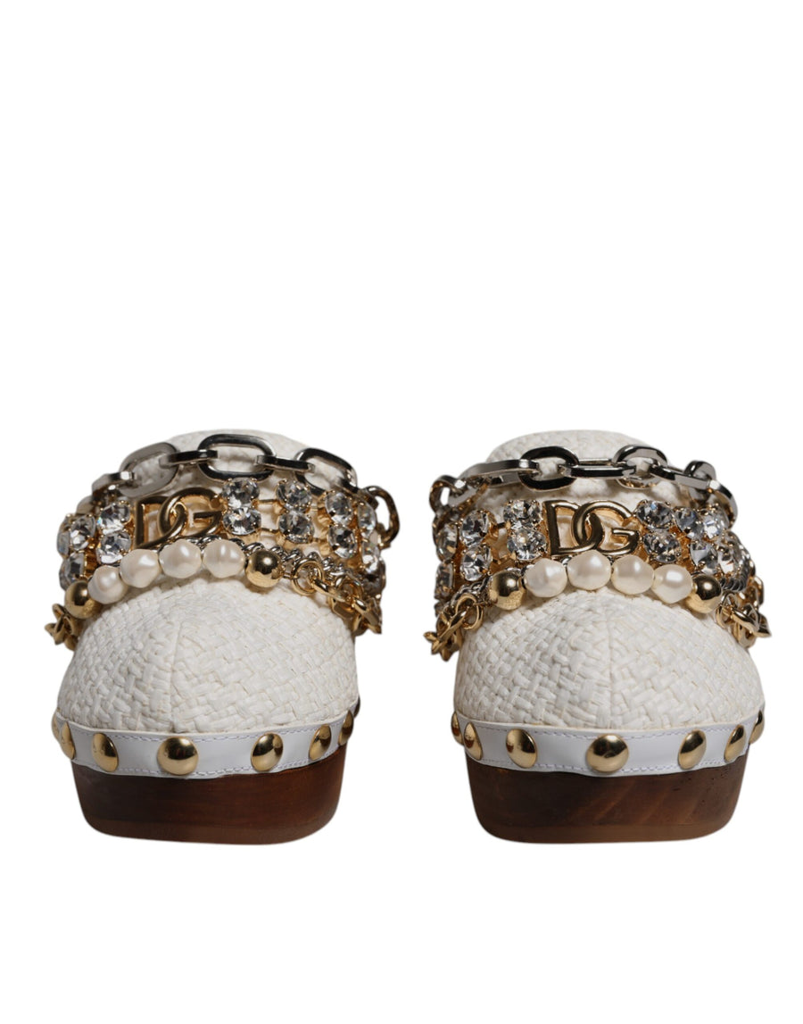 Dolce & Gabbana 80% Viscose slipper in white