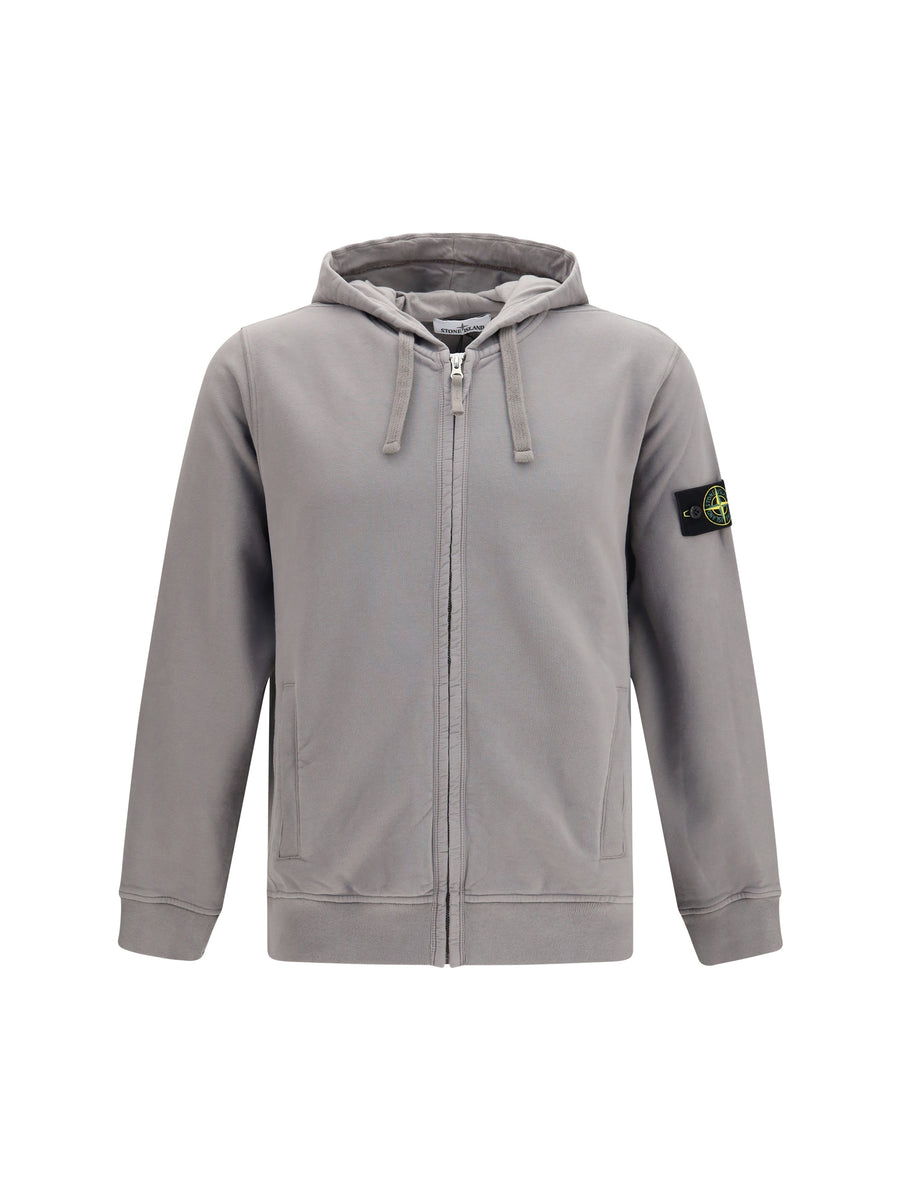 Hoodie Cotton Zip Grey Sweatshirts