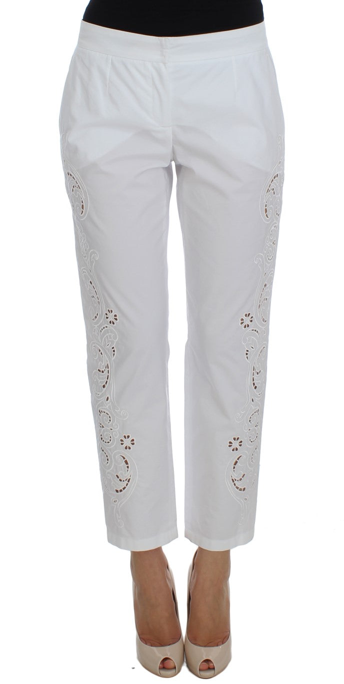 Dolce & Gabbana 90% Cotton trousers in white