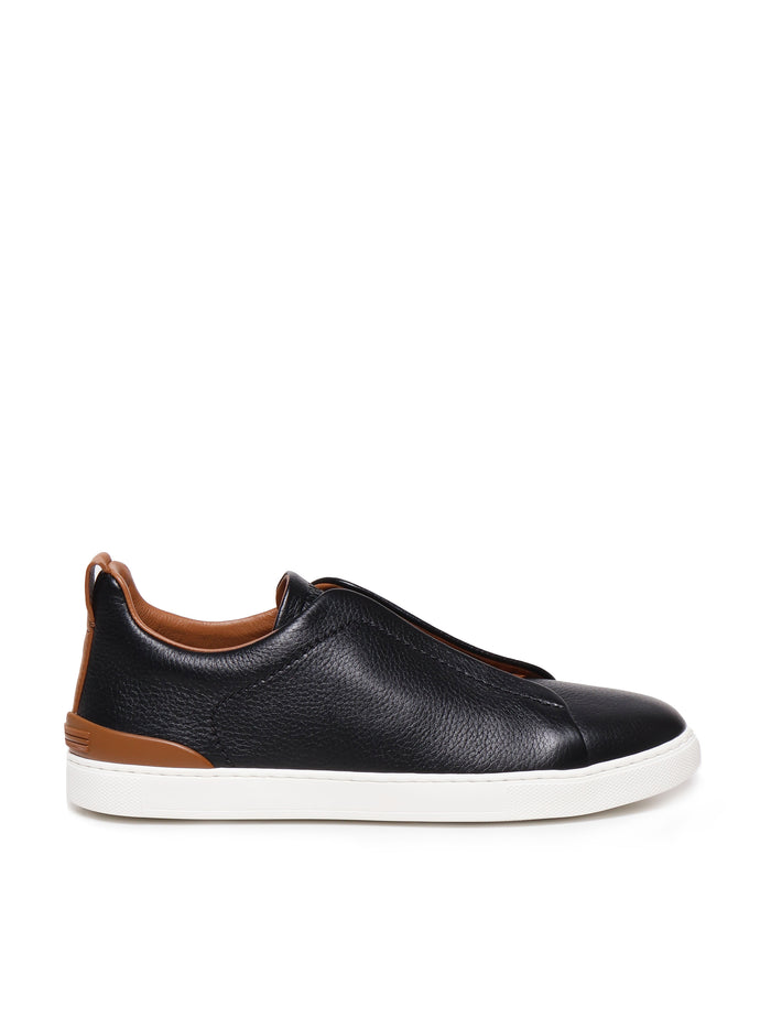 Zegna Sneakers Black Deerskin