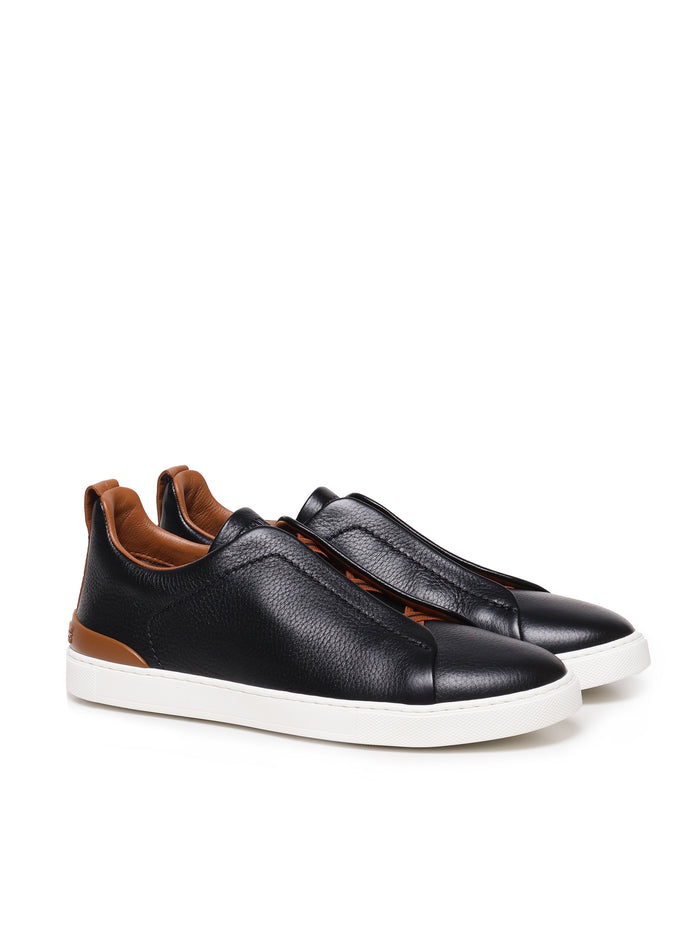 Zegna Sneakers Black Deerskin