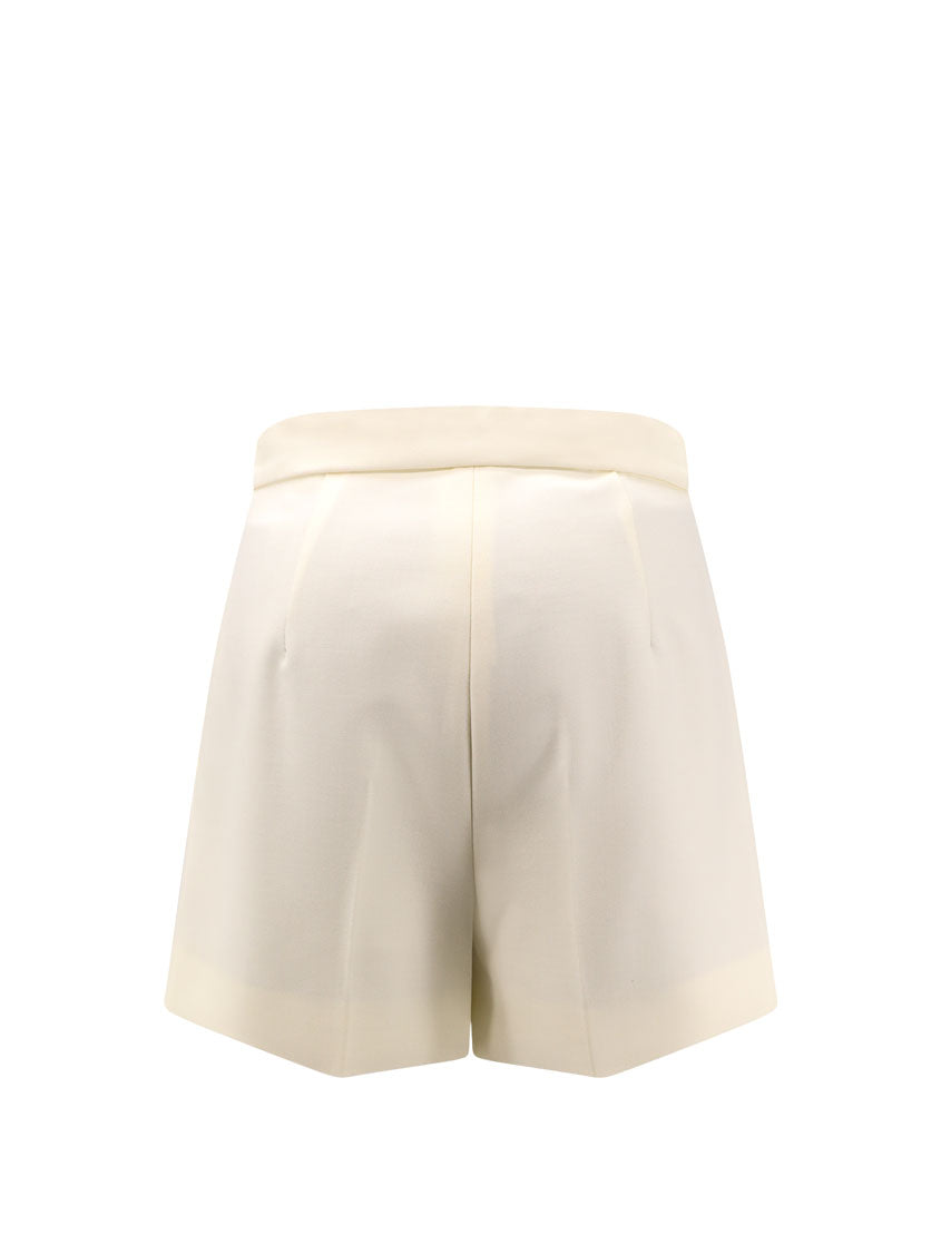 Max Mara Shorts White Lana Vergine Elastan