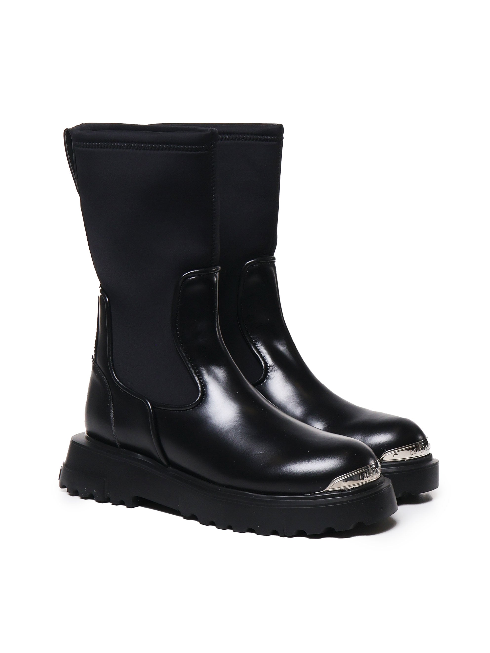 Love Moschino Boots Black Calfskin