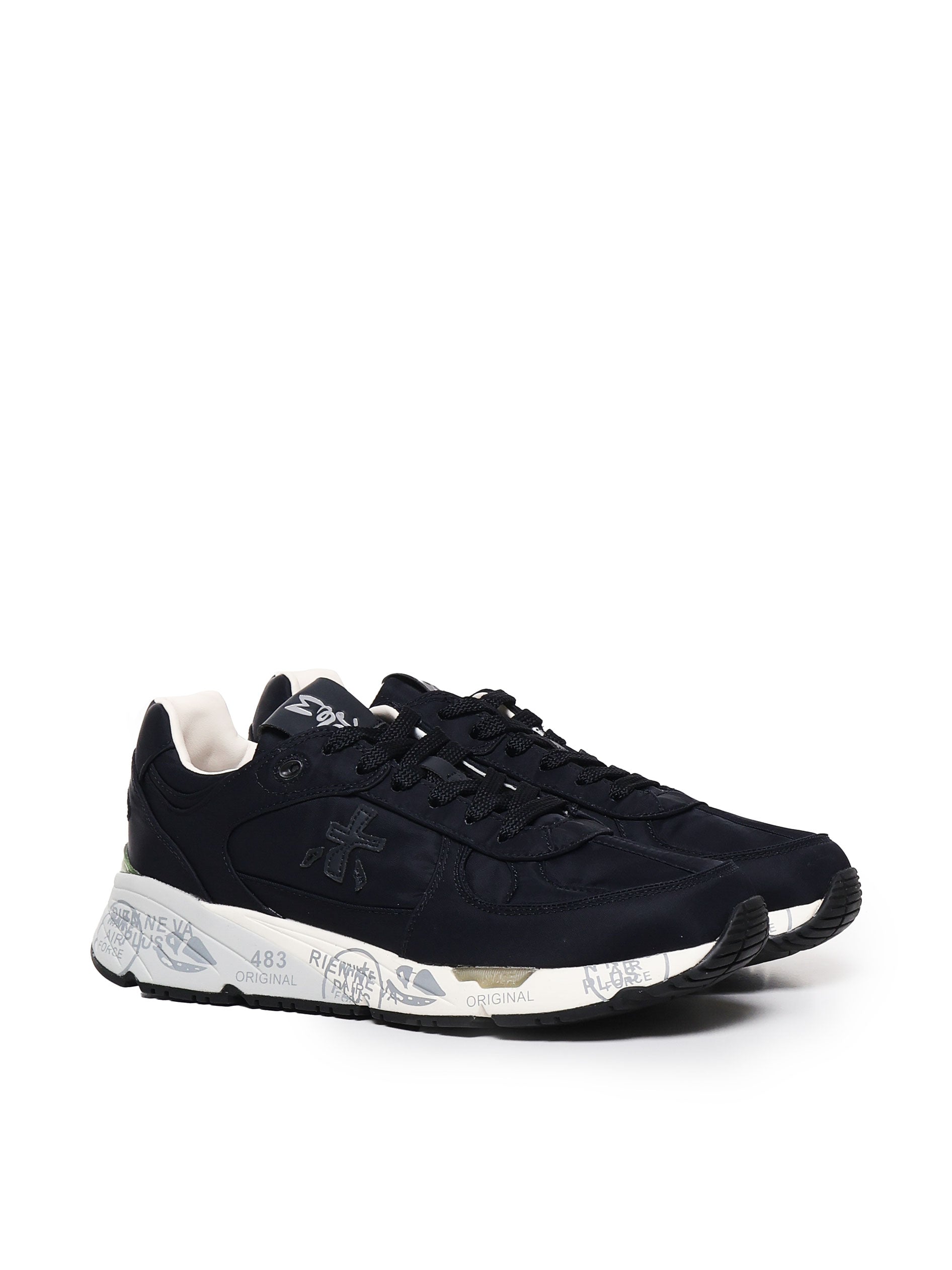 Premiata Sneakers Black Leather Polyamide