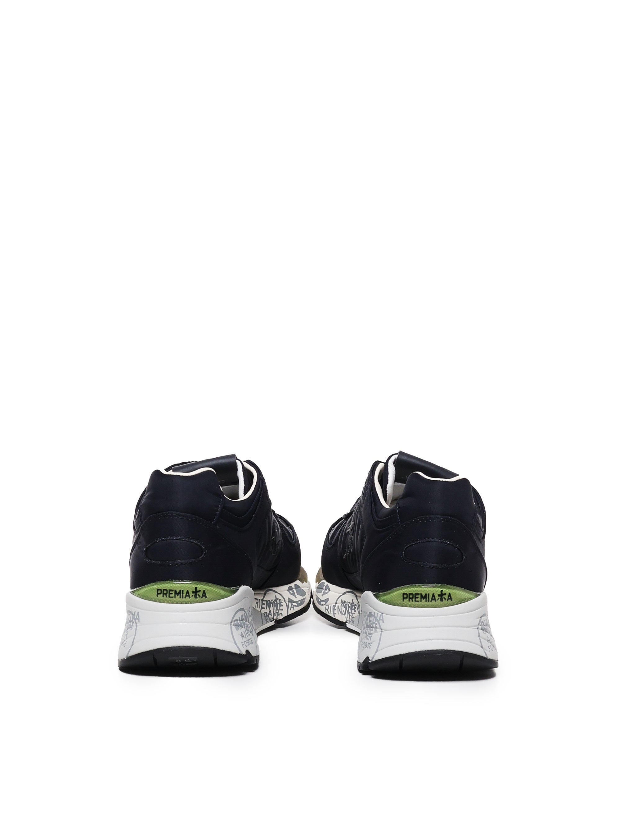 Premiata Sneakers Black Leather Polyamide