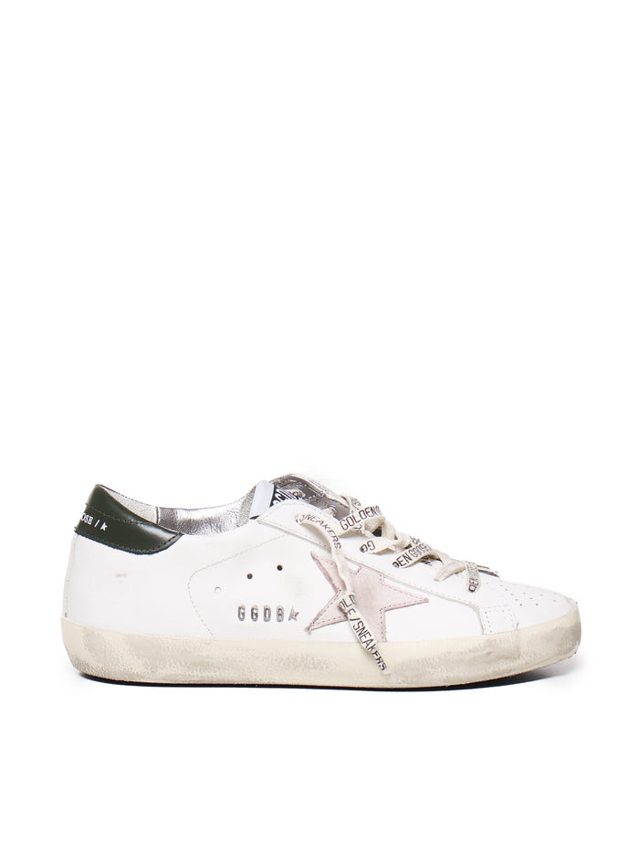 Golden Goose Sneakers White Light Pink Dark Green Cow Leather