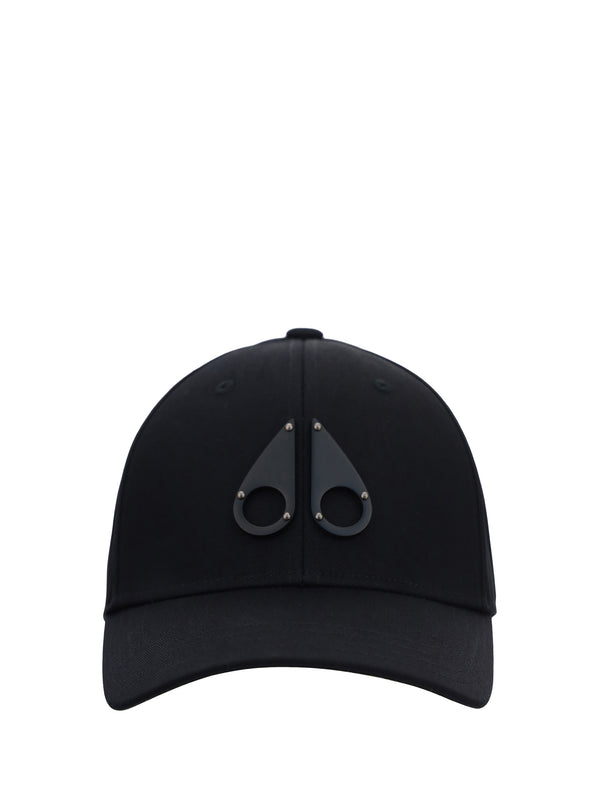 Moose Knuckles M31MA534 100% Cotton baseball cap in black
