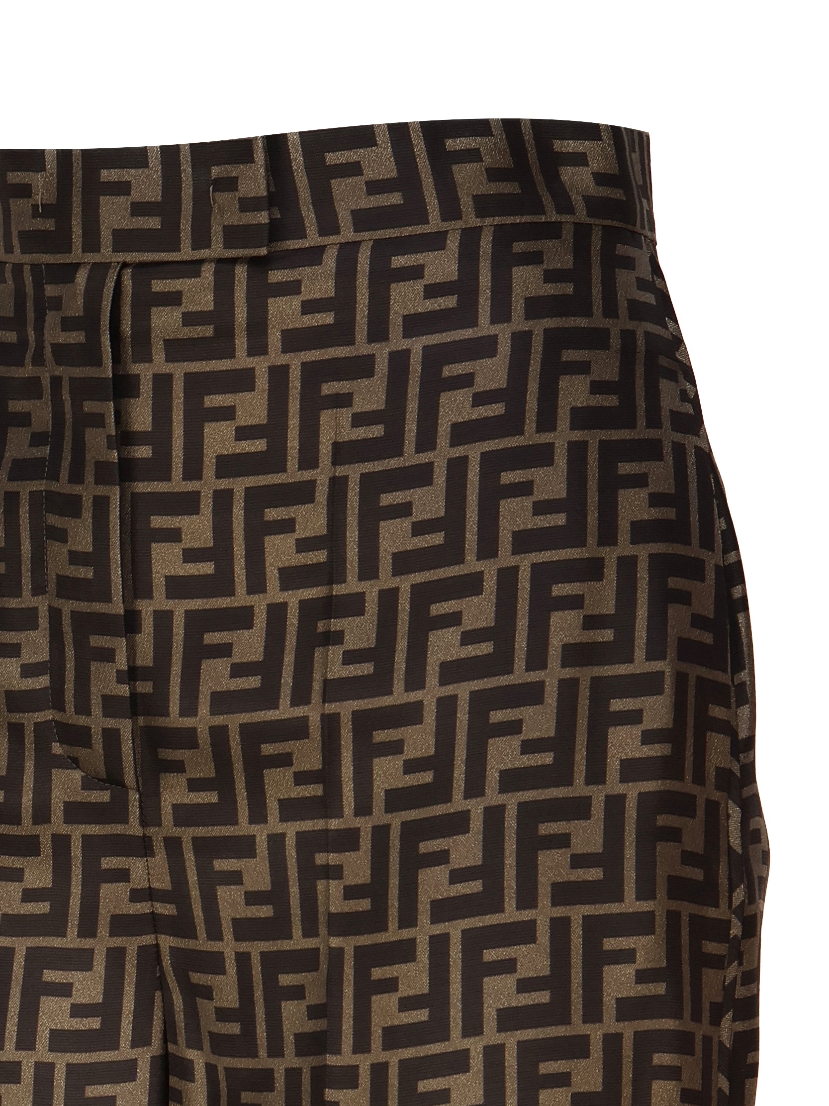 Fendi Rtw Brown Silk