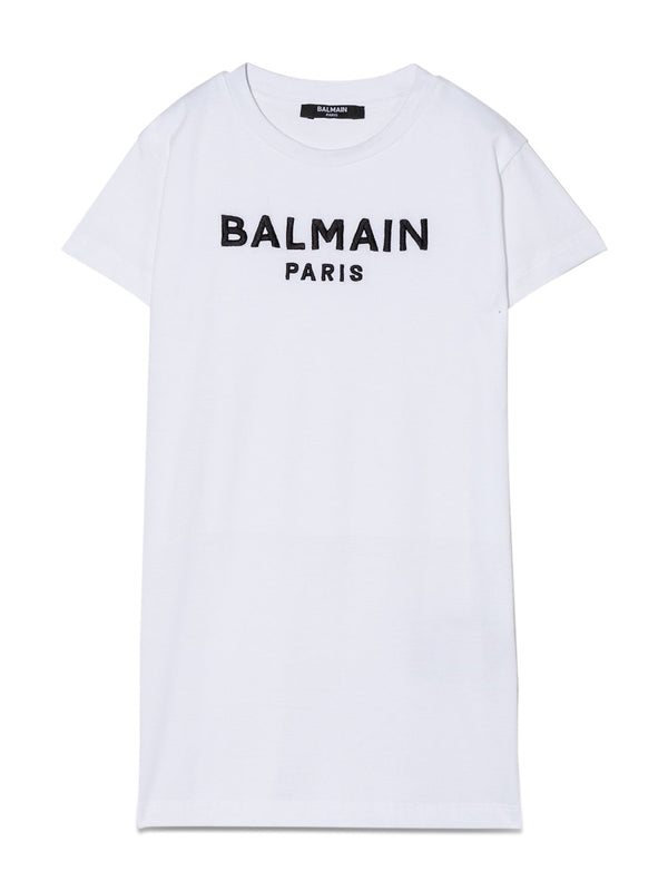 Dress With Logo White Cotton