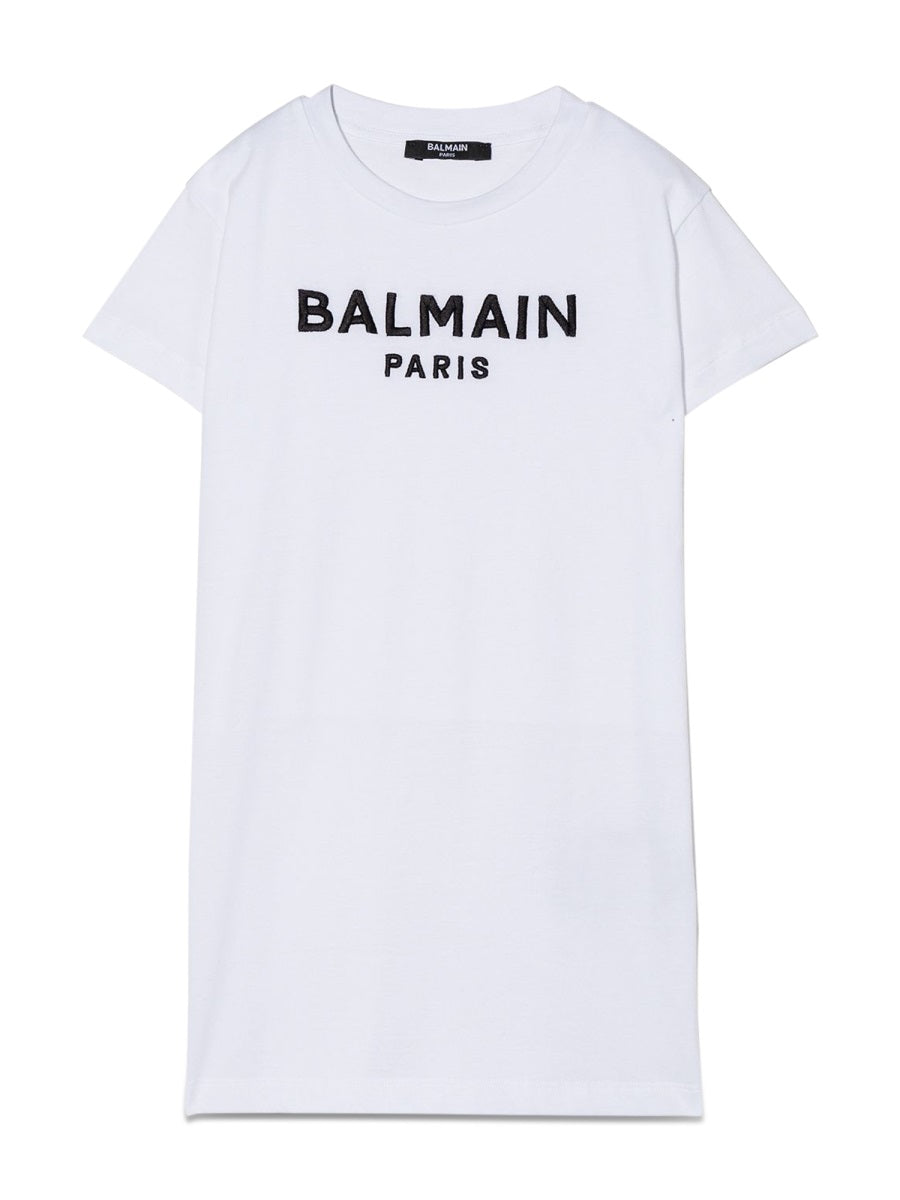 Dress With Logo White Cotton